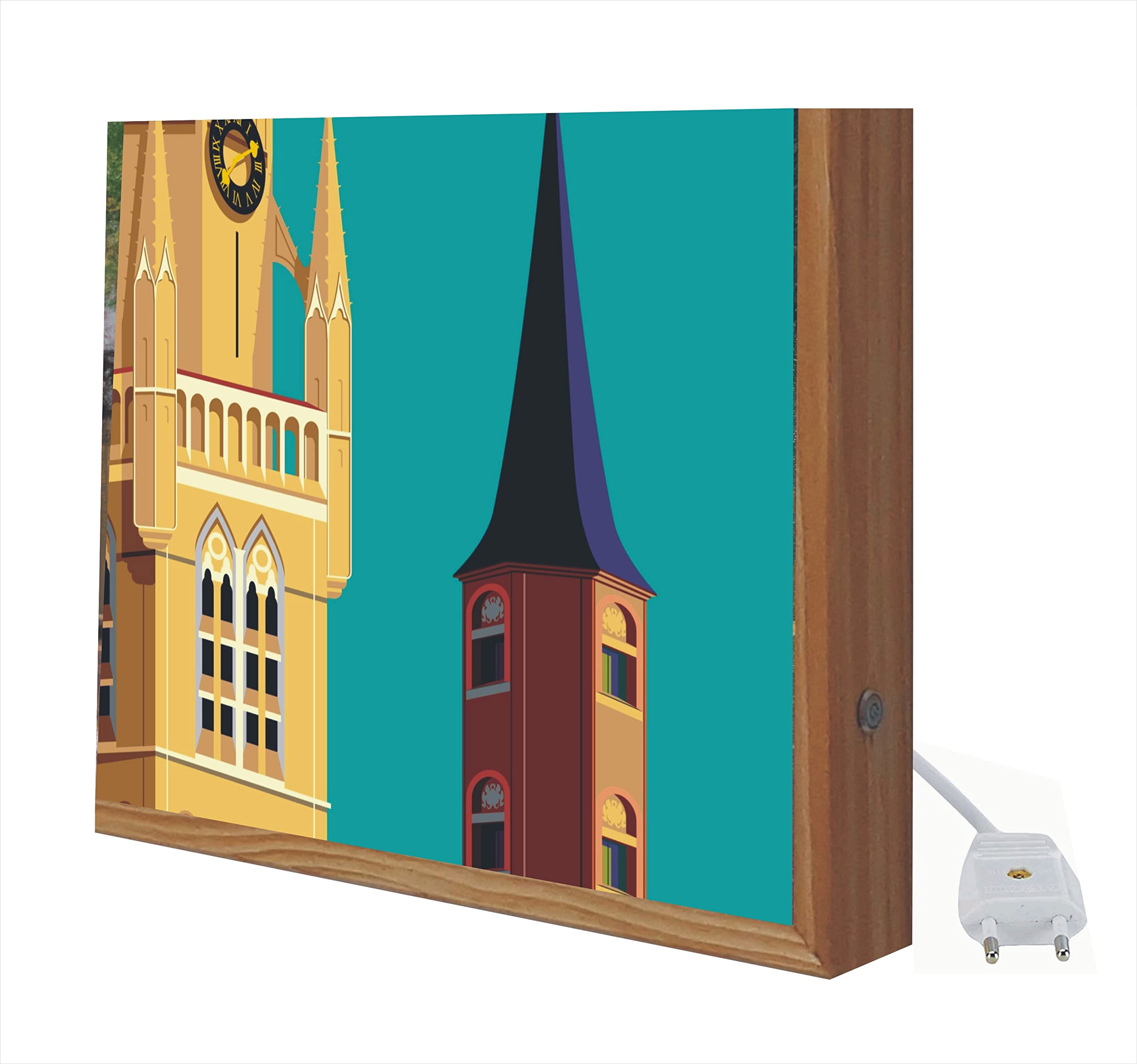 Cartel Vintage Iluminado con Luz Leds Brugge: Serie Viajera