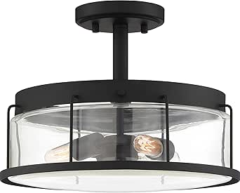 Quoizel Ludlow 3-Light Earth Black Semi-Flush Mount Light