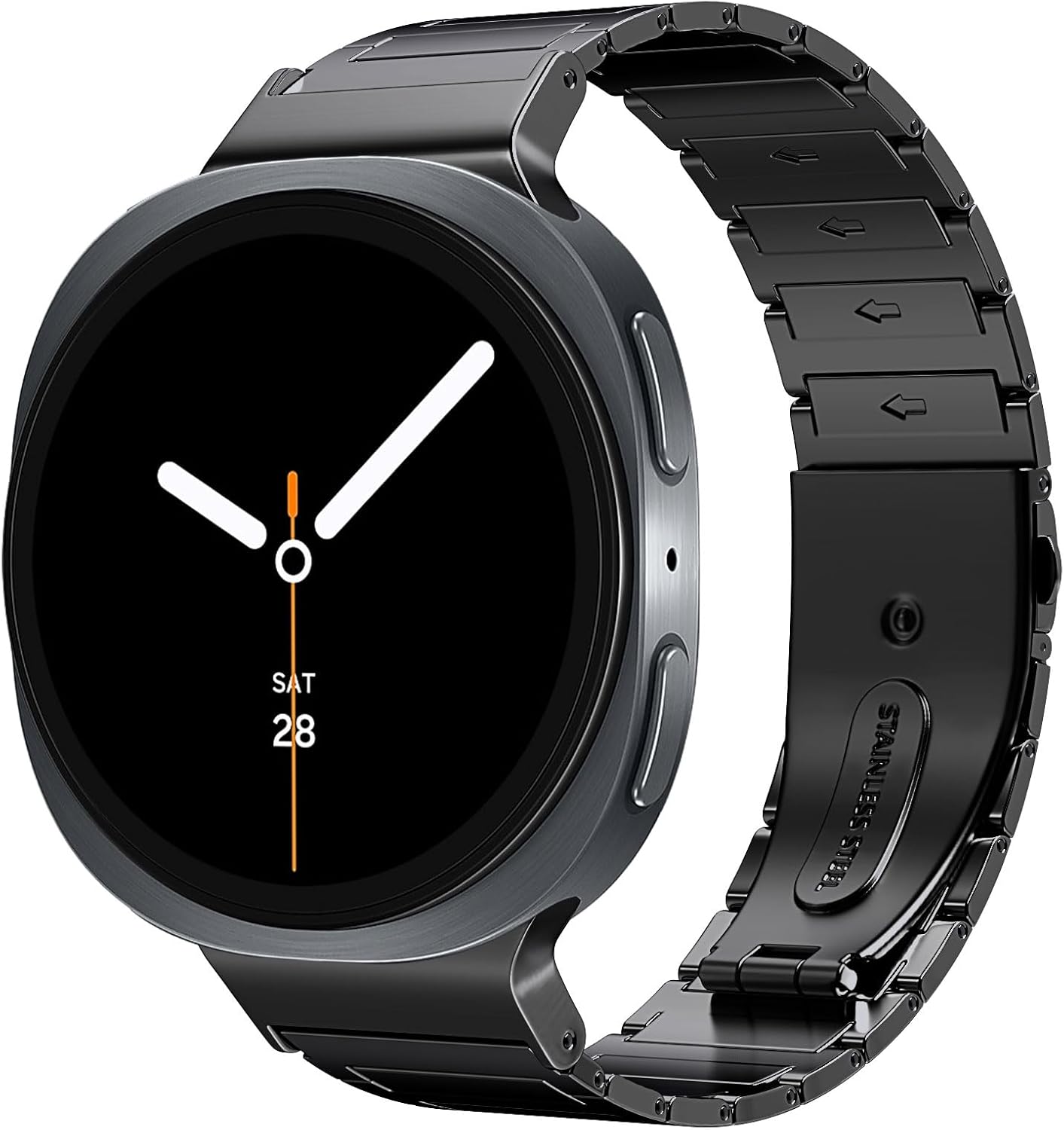 MoKo Metal Band for Samsung Galaxy Watch 8 Band 40mm 44mm/Galaxy Watch 8 Classic 46mm, Business Stainless Steel Strap Adjustable Metal Wristband Replacement for Men Women