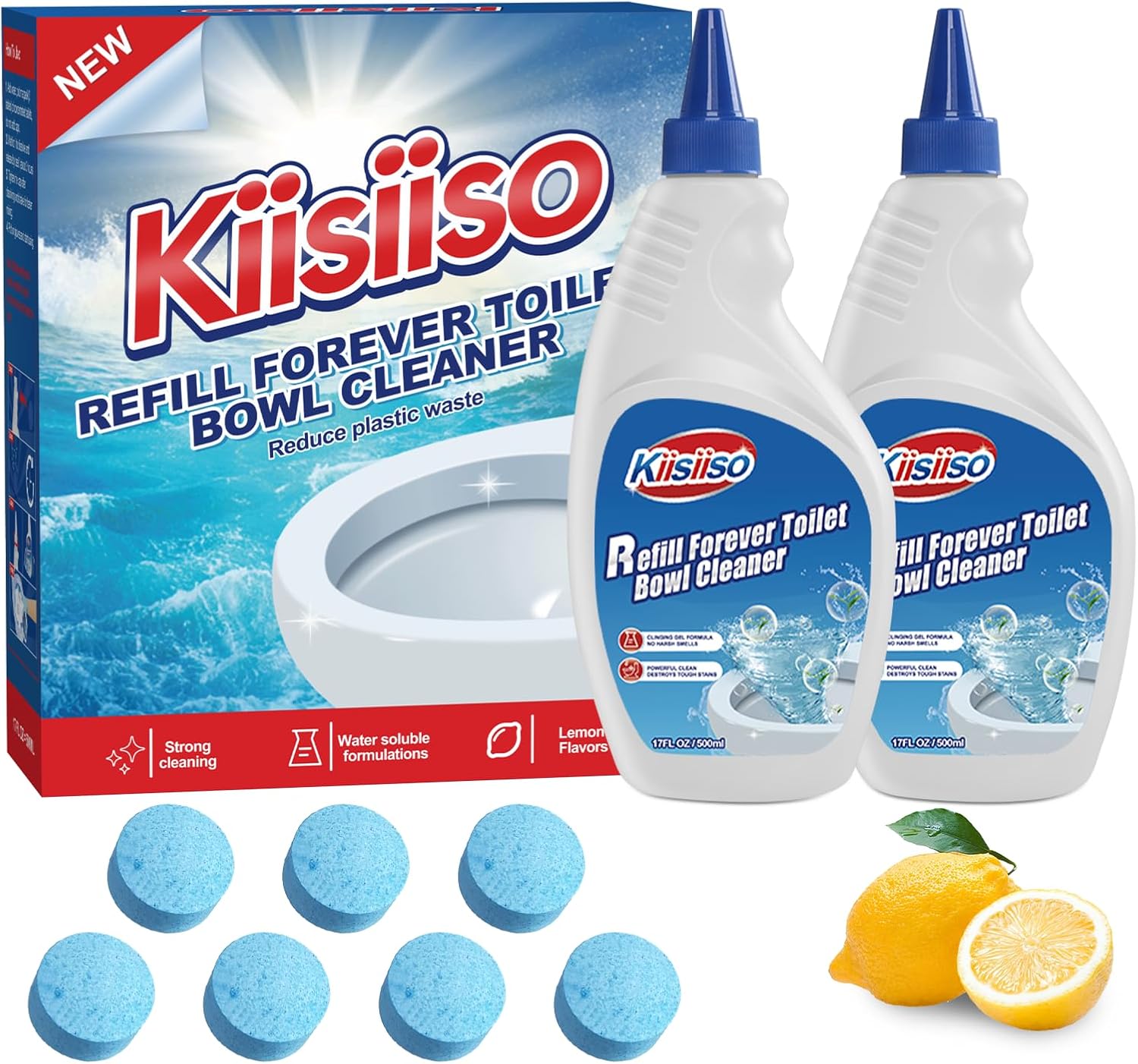 KIISIISO Toilet Bowl Cleaners Gel, Bathroom Cleaner Liquid