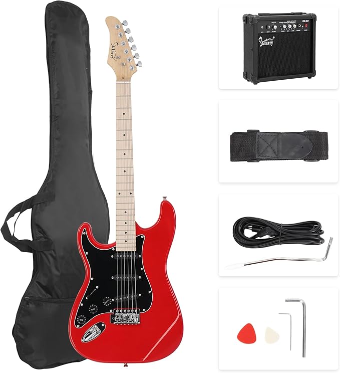 GLARRY 39" Left Handed Full Size Electric Guitar for Music