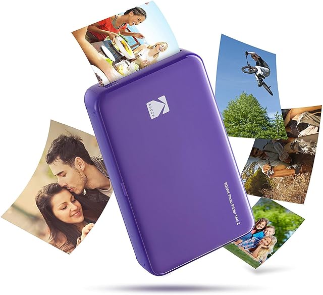 Kodak Mini 2 HD Wireless Mobile Instant Photo Printer with 4Pass Patented Printing Technology, Compatible with iOS and Android Devices - Purple