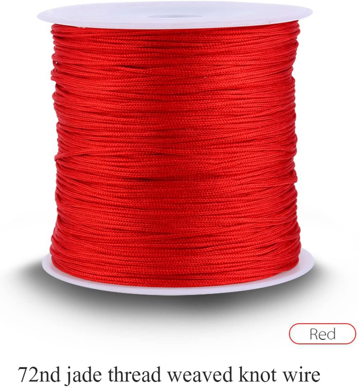 Horoper Chinese Knot Cord, Nylon Chinese Knot, Rat Tail Cord Nylon Trim Silk Cord Friendship Red String Bracelet, Chinese Knot, Cord Macrame Knot, Jewelry Making, String Red (100m X 0.8mm)