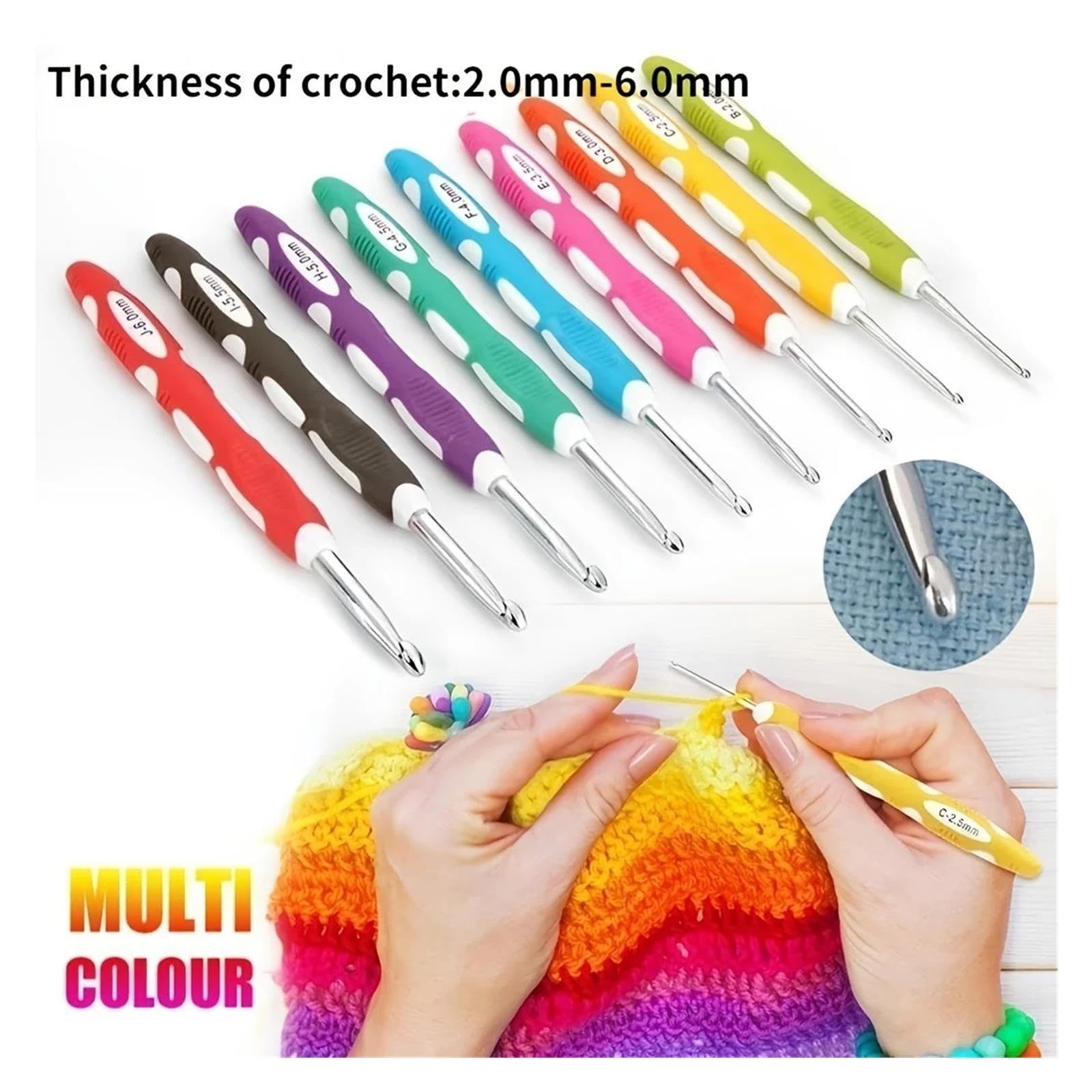 Suministros for Tejer Costura Juego De Ganchos Crochet Ergonómicos