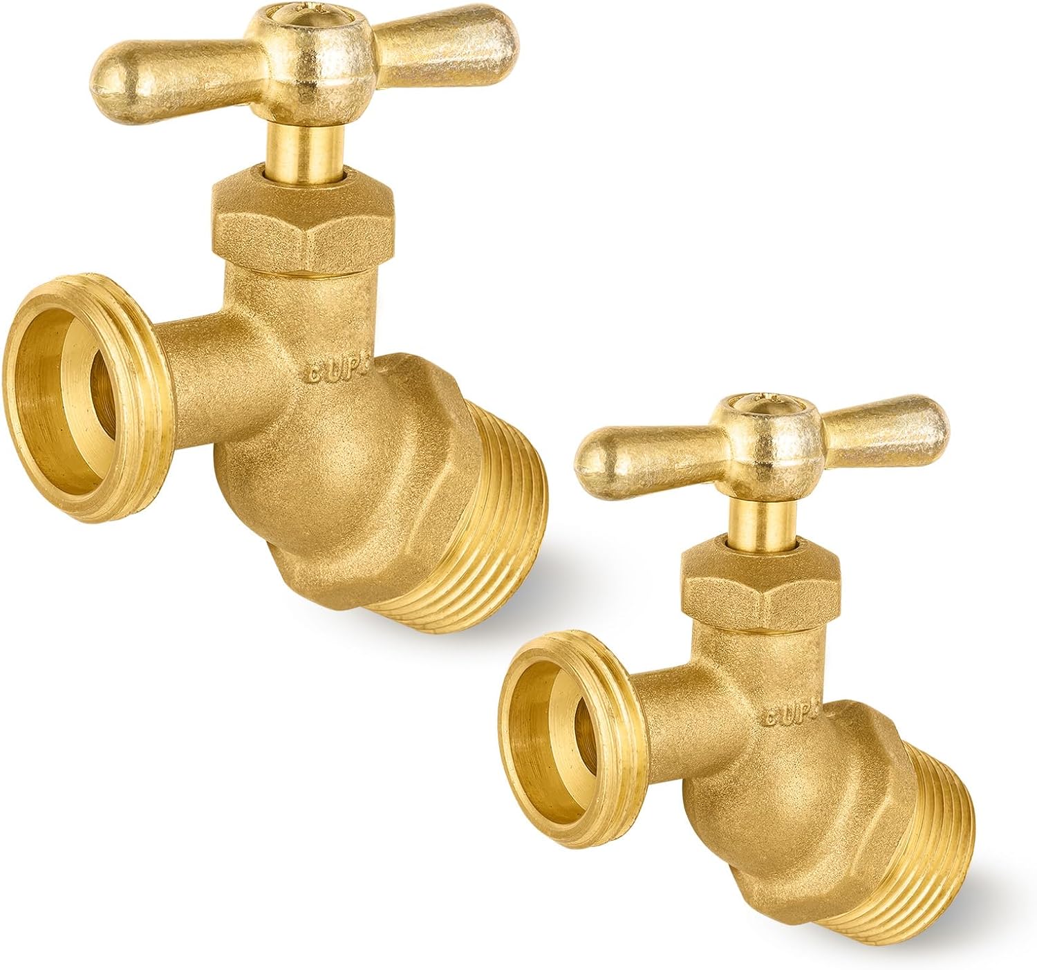 5-Pack HeSun Brass No-Kink Hose Bibb Valve, 1/2" MIP Inlet x 3/4" MHT Outlet, Garden Hose Faucet/Valve(BIBCOCK012)