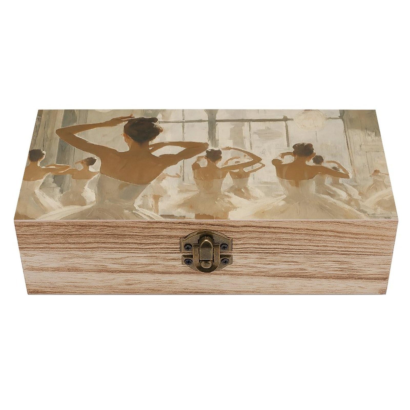 SMAZDFXX Ballet Dancer Wooden Storage Box Multipurpose Decorative Box for Jewelry Photo Home Decor