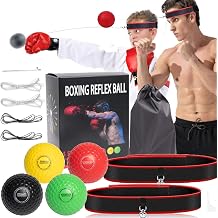 Boxing Reflex Ball for Kids and Adults, 4 Levels of Boxing Ball with 2 Adjustable Headbands, Boxing Equipment, Punching Ball, Hand Eye Coordination, Perfect for Punching Speed and Battle Response