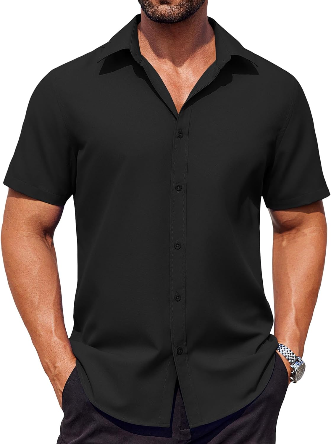 COOFANDY Men’s Button Down Shirts Stain Shield Dress Shirts Short Sleeve Summer Business Casual Shirts COOFANDY Men’s Button Down Shirts Stain Shield Dress Shirts Short Sleeve Summer Business Casual Shirts