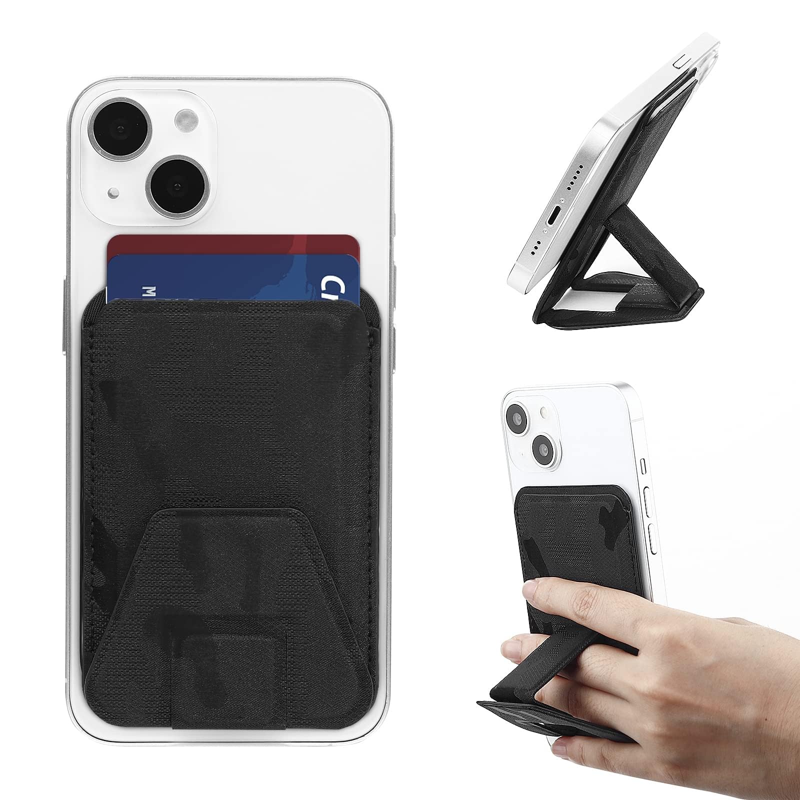 WALLFID Portafoglio in pelle con MagSafe compatibile con iPhone 12/13 Mini/Pro/Max, supporto RFID con magnete MagSafe