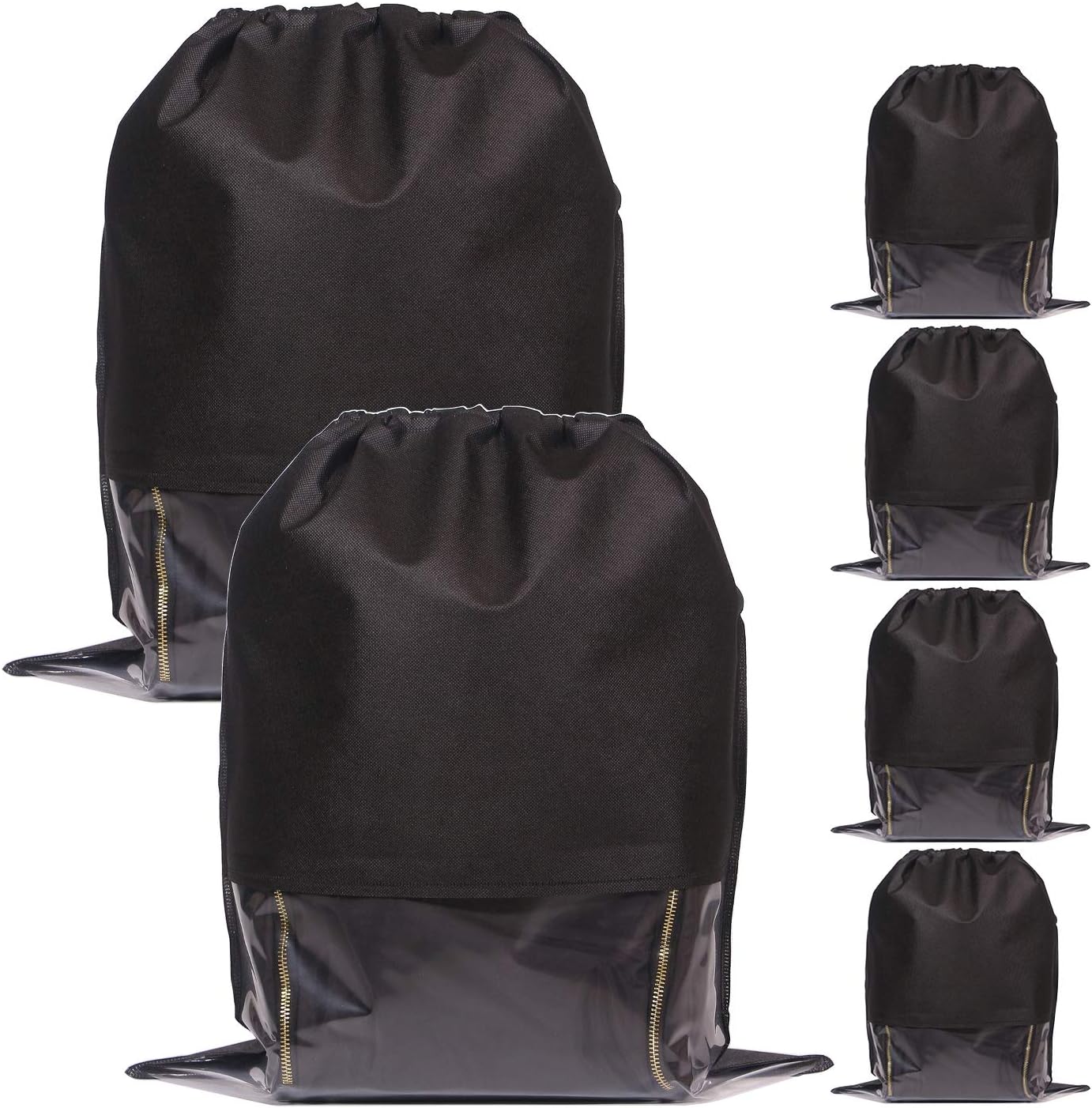 Set of 6 Dustproof Drawstring Bags Dust Covers Large Non-Woven Fabric Cloth Storage Pouch String Bag for Handbags Purses