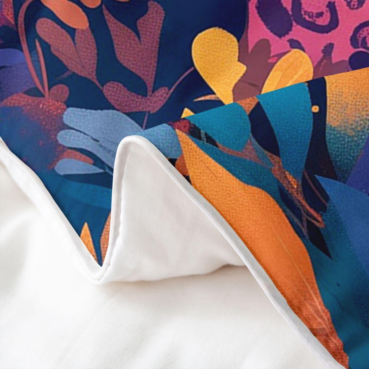 Cheetah 100% Cotton Duvet Cover Twin Size,Tropical Plants Leaves Bedding Sets 2Pcs for Kids Girls Teens Room Decor,Moonlight Night Comforter Cover Tropical Bohemian Quilt Cover,1 Pillowcase