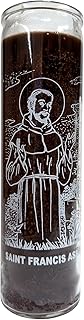 Generic Saint Francis Assisi (San Francisco de Asis) Brown Pillar Candle