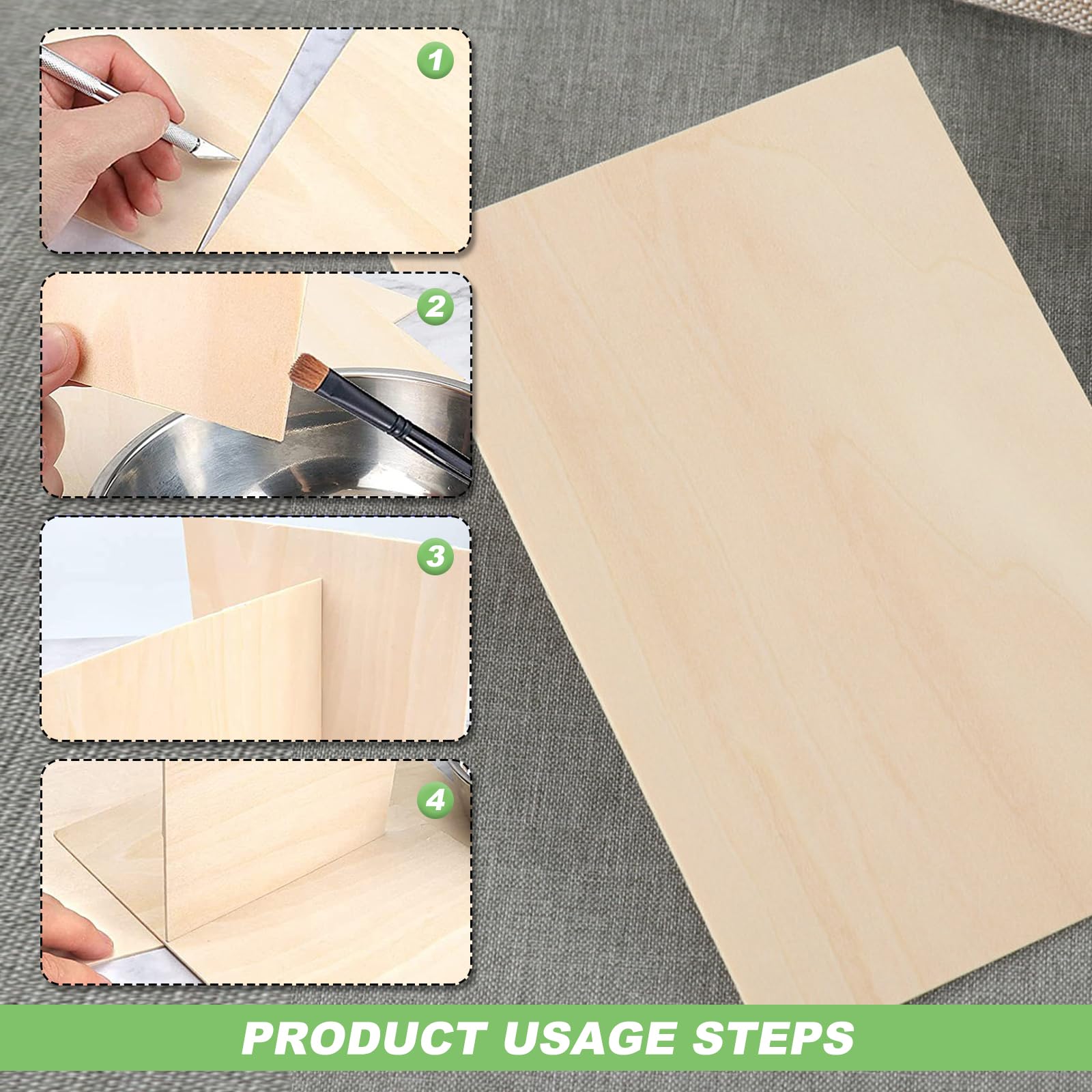 Basswood Sheets 200x100x1.5mm Thin Plywood Sheets Craft Wood Boards 10 Pcs Unfinished Wood Sheet for Crafts Model Making DIY - Image 4