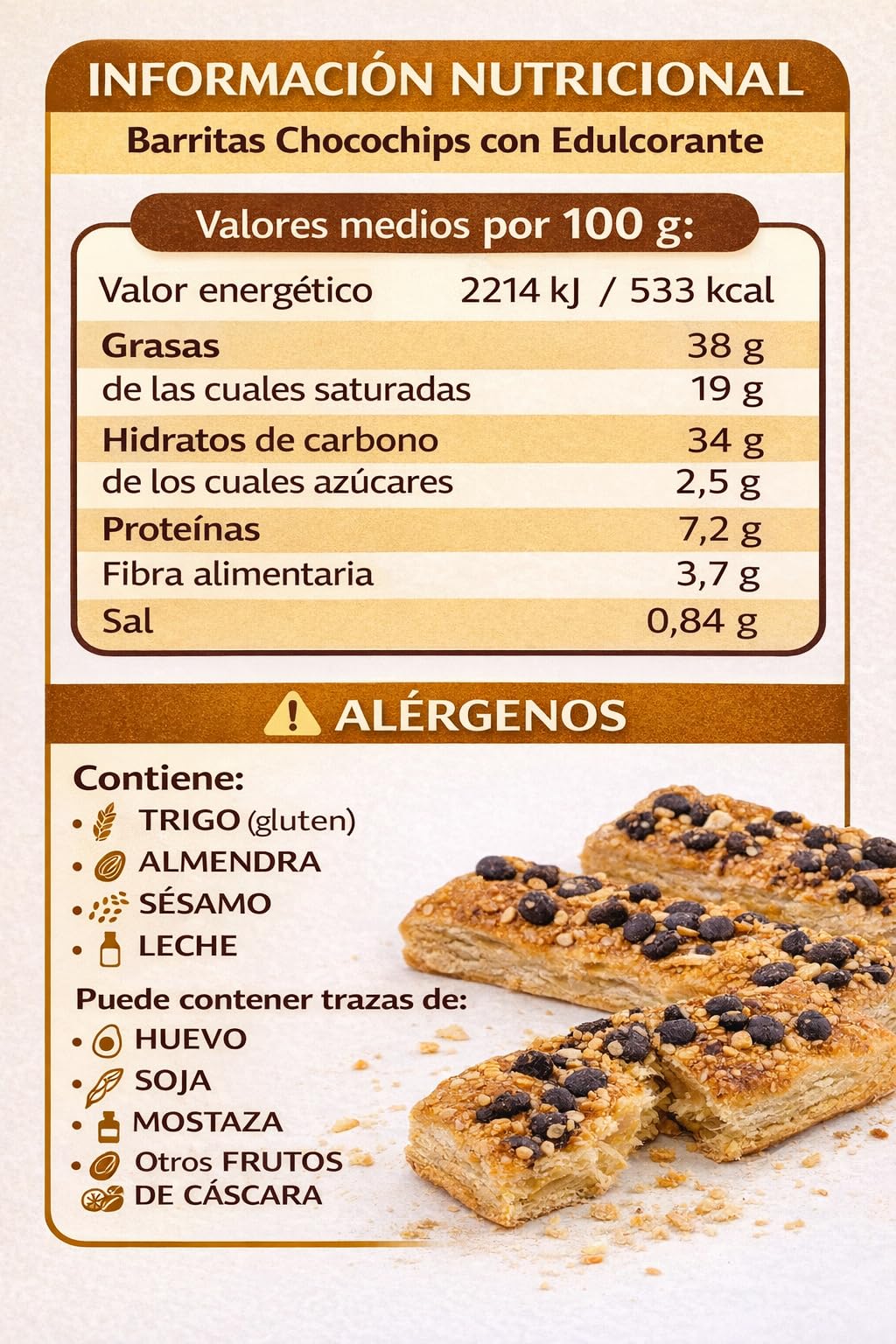 LAPASION - Barritas integrales con chocolate, almendra y sésamo | Sin azúcares añadidos | 2 Kg