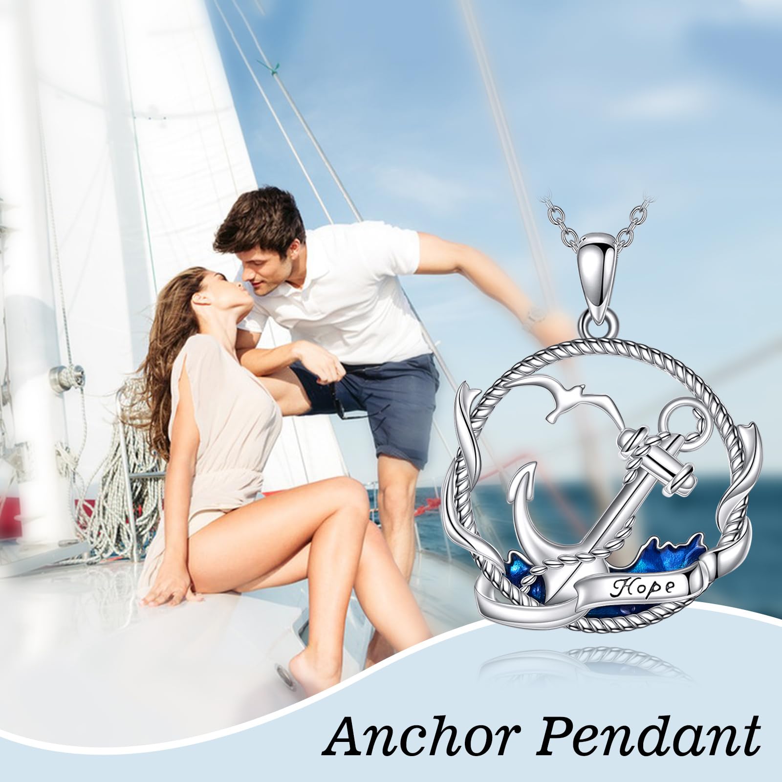 VONALA Anchor - Collana da donna in argento Sterling 925, con ciondolo a forma di ancora, gioiello sicuro per compleanni, anniversari