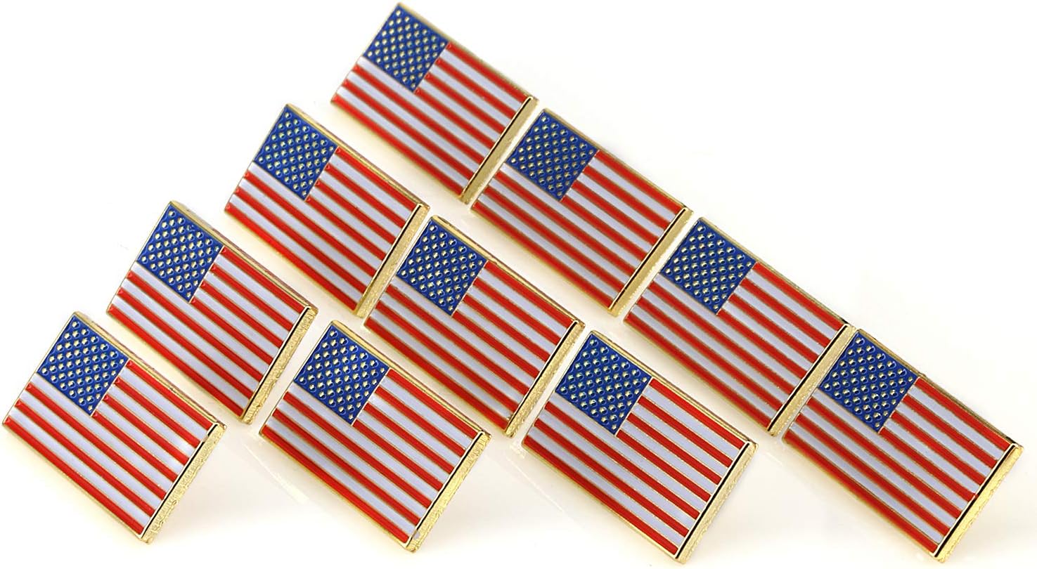 Exquisite American Flag Lapel Pin 10 PACK The Stars and