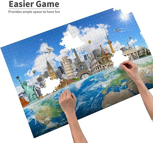 Miniatura 3 de Rompecabezas de madera de 1000 piezas famosos del mundo desafiante rompecabezas regalo para adultos y familias