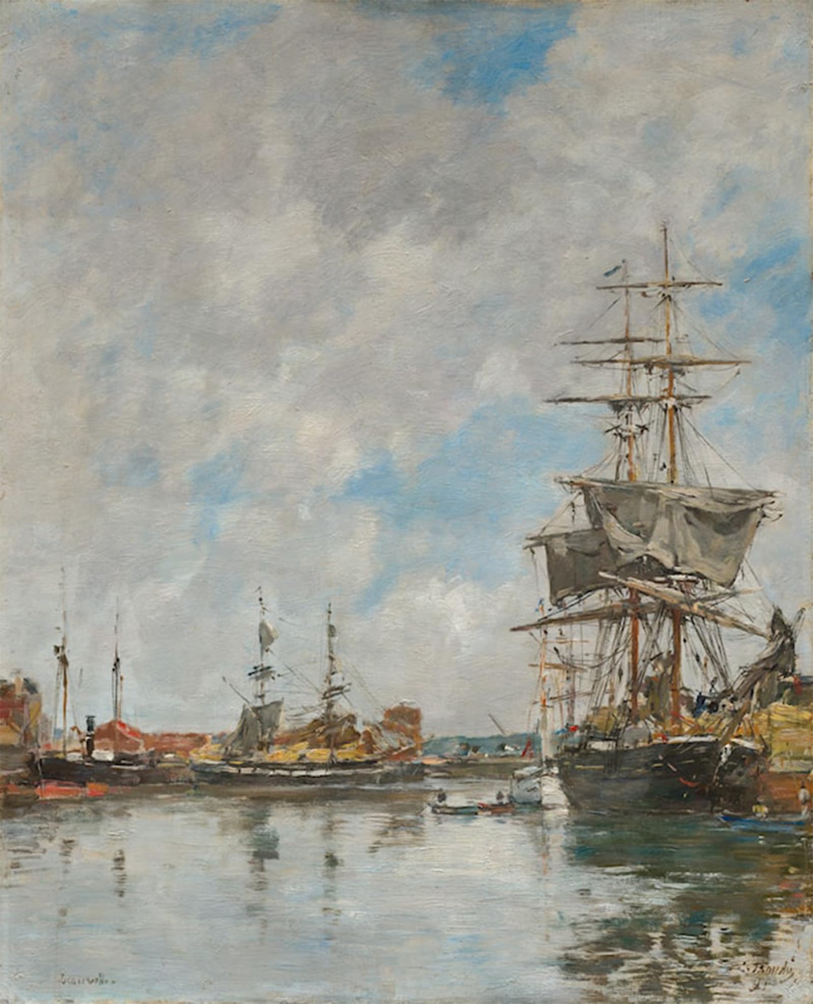 SERENDIPITP Vintage Wall Art Canvas Nordic Poster Canvas Print Picture the Dock of Deauville by Eugene Boudin Wall Art Poster for Home Decor 60x90cm