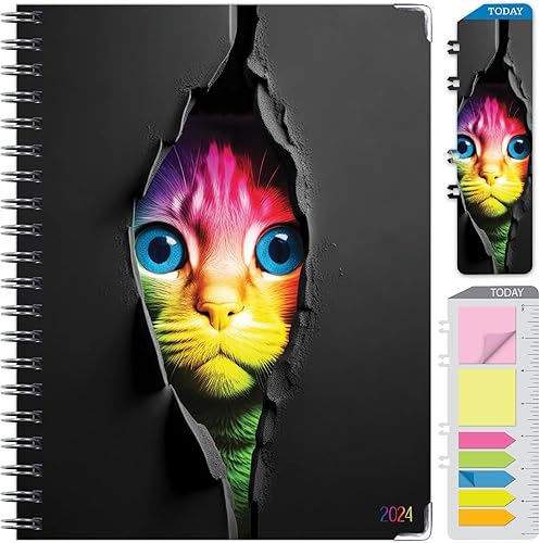 Agenda 2024 de tapa dura: (noviembre de 2023 a diciembre de 2024) Agenda diaria, semanal, mensual y anual de 8.5 x 11 pulgadas. Marcador, carpeta de