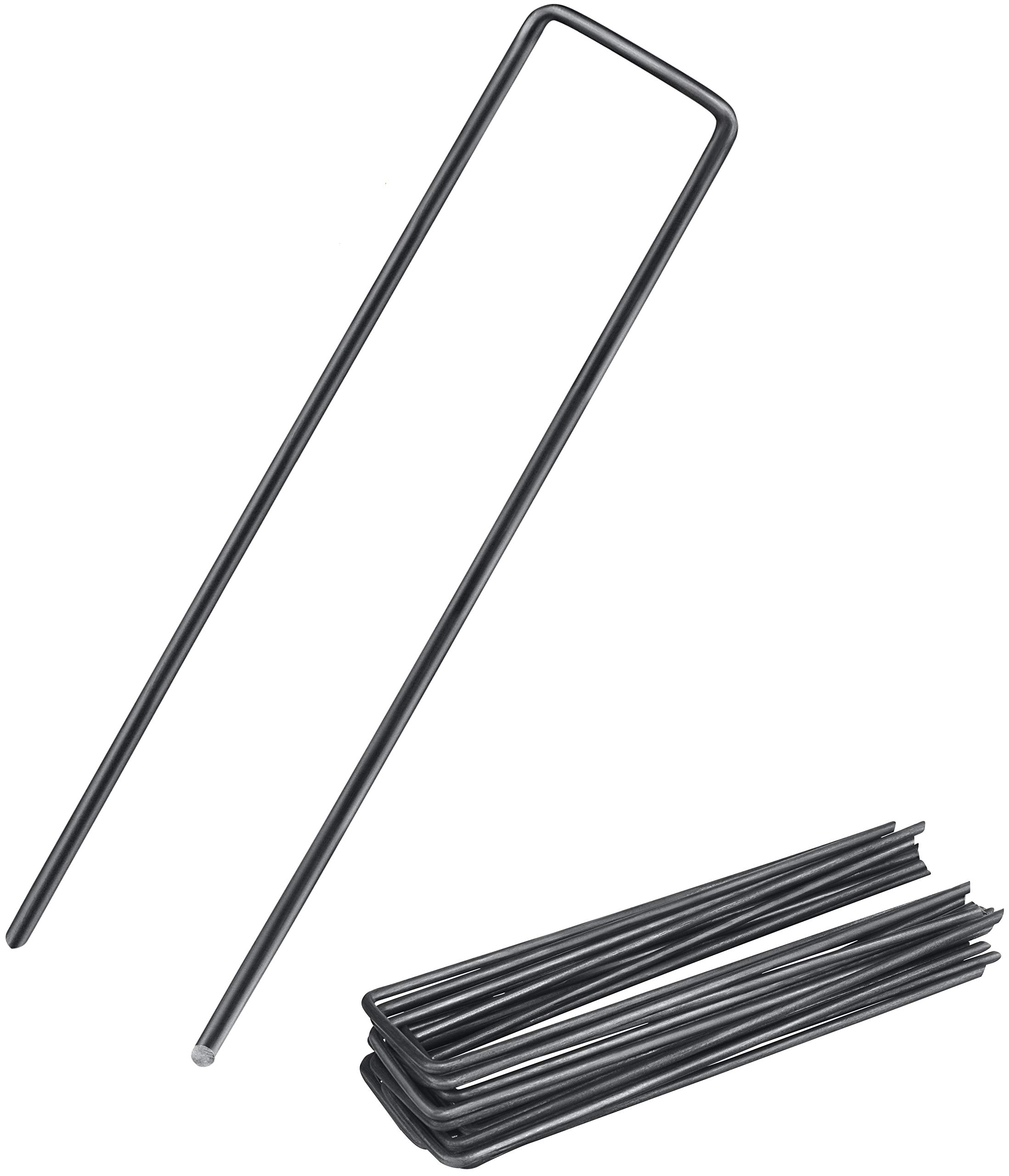 25x ground anchor with flat head | ground nails | ground anchor made of non-galvanised carbon steel for fixing weed fleece | garden fleece | weed foil | fence & net or for camping - (25,150x25x2,7 mm)