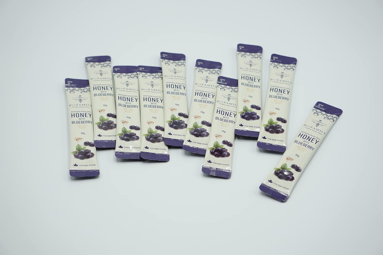 BeeFamily - Variety Honey Stick Set 300g - Blueberry, Cranberry, Lemon