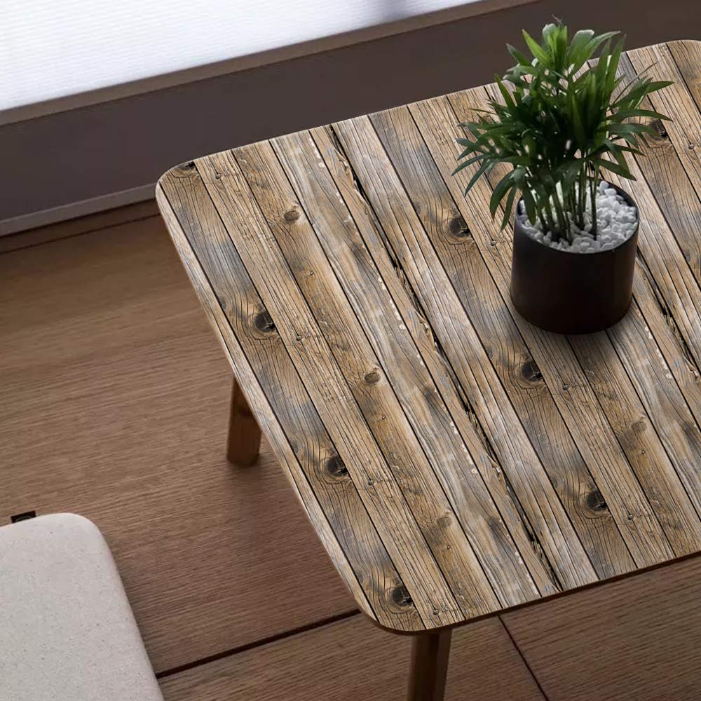 Self-Adhesive Wood Paper 17.71 in X 118 in, Wood Grain Self-Adhesive Wood Appearance Wallpaper, Decorative Paper, Without Glue, Easy to Use, Wide Range of Use, Furniture, Office Walls