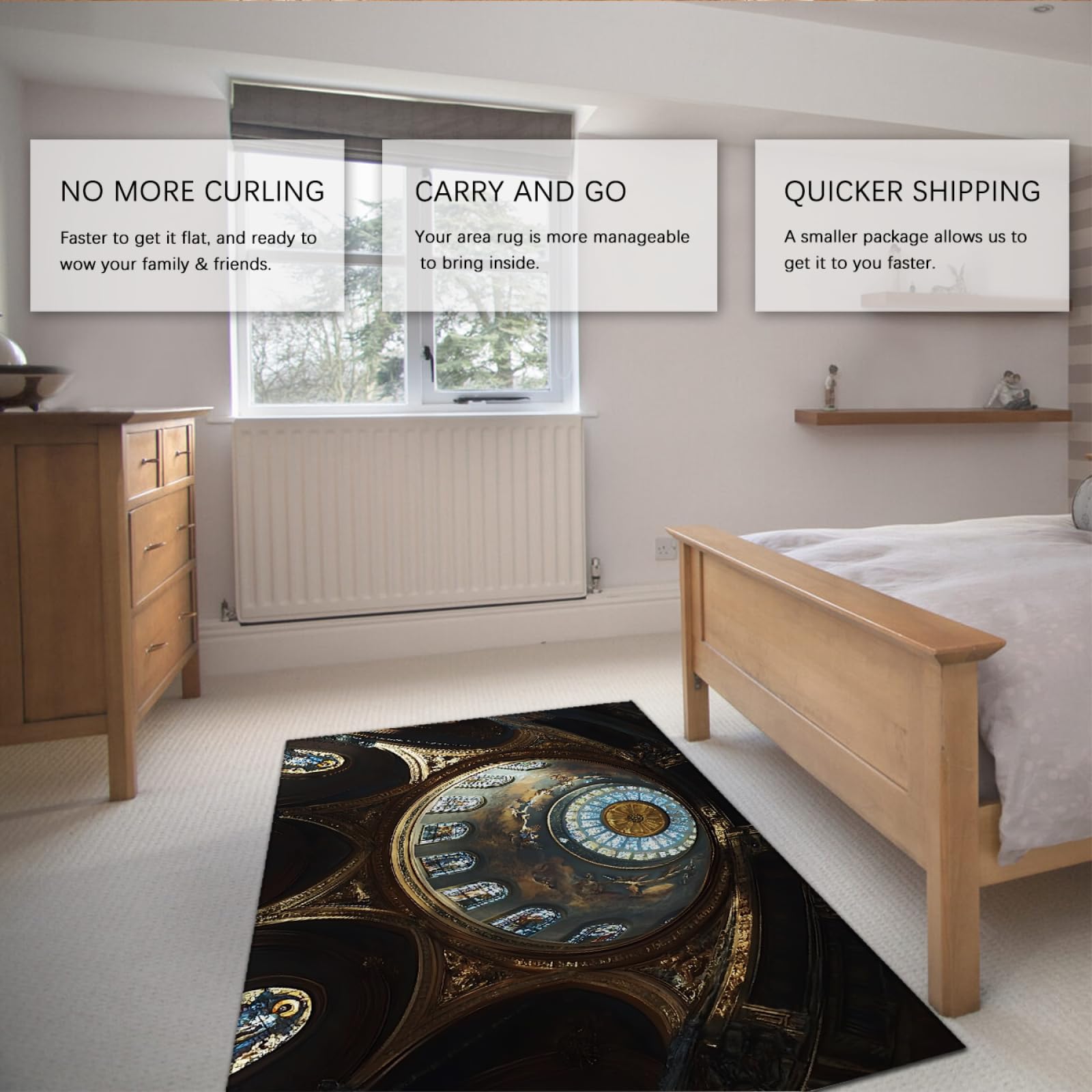 Klasyczne witrażowe dywaniki kopułowe elegancki design architektoniczny z kolorowymi szklanymi oknami wzorzyste dywany do salonu 140 x 200 cm