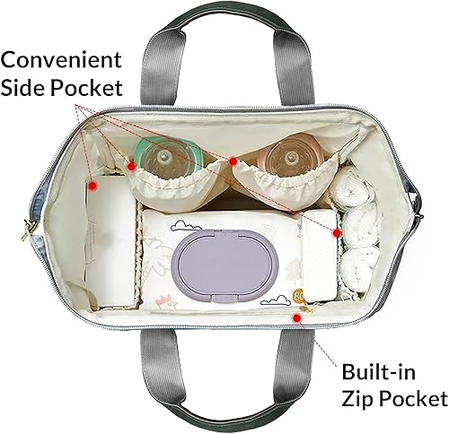 Miniatura 6 de Mochila de pañales de baloncesto con nombre, bolsa multifunción de gran capacidad para mamá, papá, unisex, niño y niña, Diseño 2, Personalizado