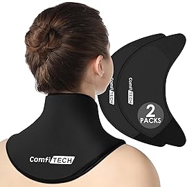 ComfiTECH Neck Ice Pack Wrap Gel, Cooling Pad for Cervical and Shoulder, Large, 2 Packs