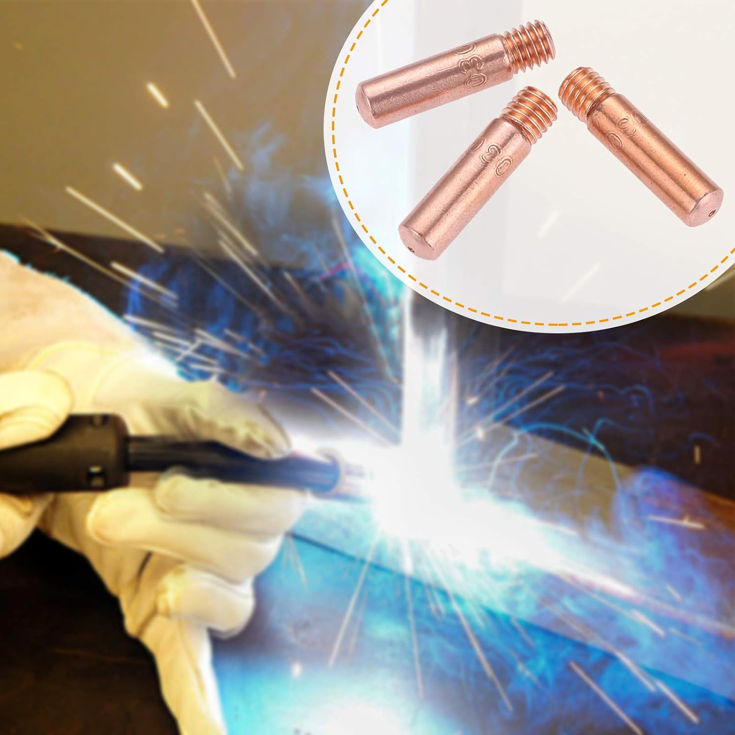 30Pcs Contact Tips for Mig Welding 11-30 0.030" Compatible with Lincoln/Magnum 100L & Tweco Mini #1 MIG Welding Gun