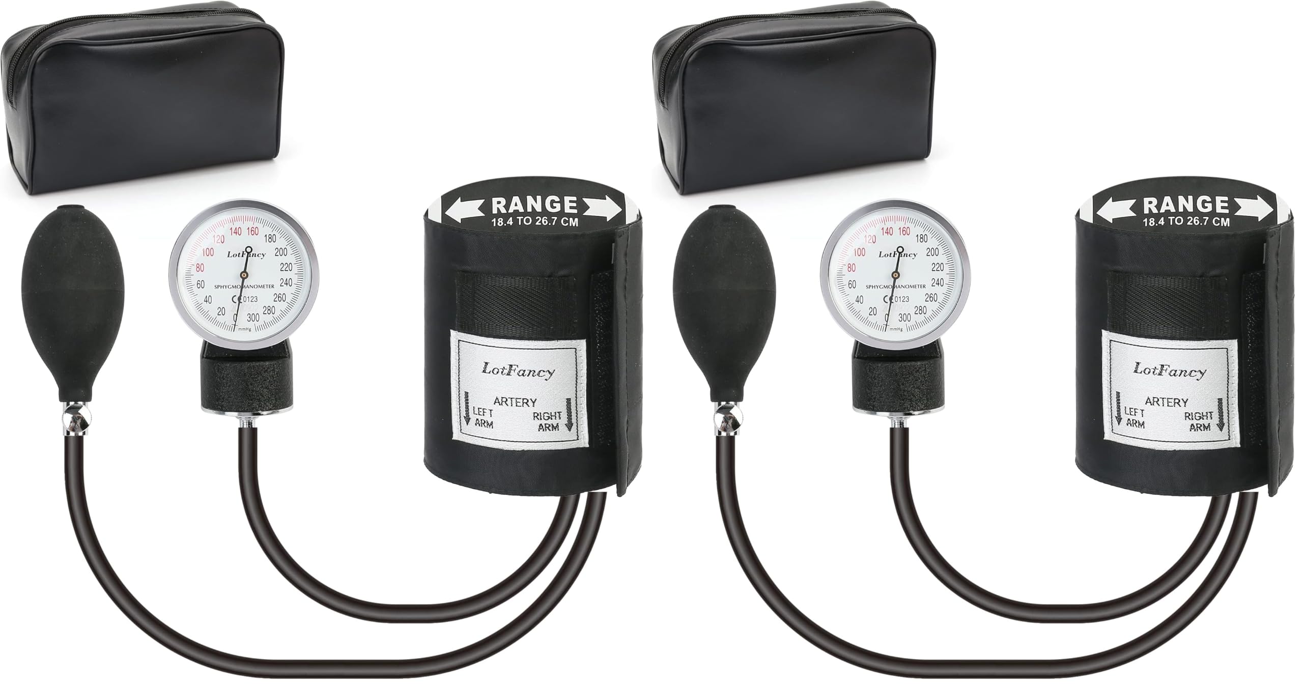 LotFancy Pediatric Blood Pressure Cuff Manual, Child Professional BP Cuff 7.2"-10.5", Children Aneroid Sphygmomanometer Small Cuff with Portable Carring Case and Zero Calibration (Pack of 2)