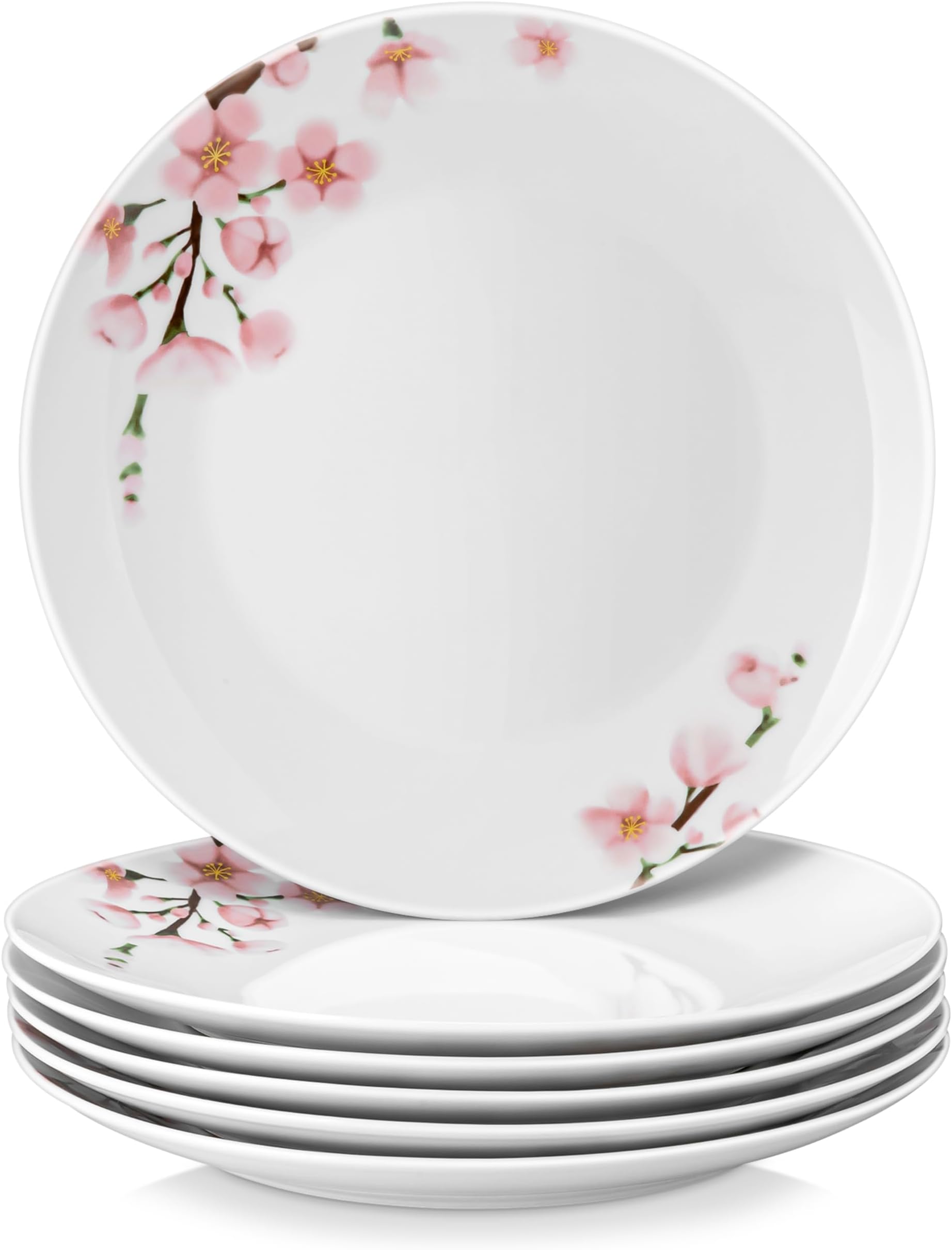 VEWEET 'Annie' Dinner Plates Set of 6, 10.5 Inch Ceramic Plates Sets,Salad Plates Round Dish for Kitchen, Microwave & Dishwasher Safe,