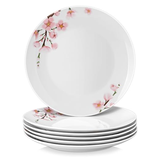 VEWEET Christmas Dinner Plates Set of 6, 10.5 Inch Ceramic Plates Sets, Festive Holiday Tableware for Family Meals, Parties and Celebrations, Series Christmastree