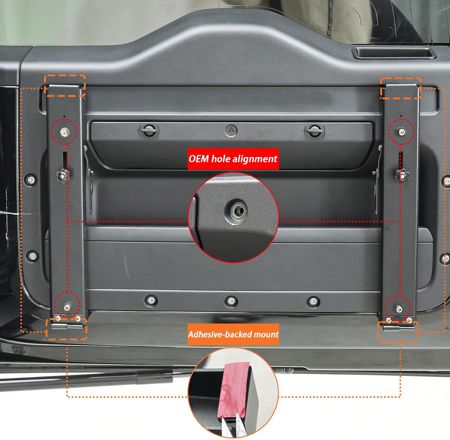 ITrims Car Accessories for Land Rover Defender 110 2020-2025 Tailgate Table Molle Panel Foldable Cargo Shelf Hook Rack Rear Cargo Trunk Organizer Hanger Camping Gear Storage Carrier (Storage Box)