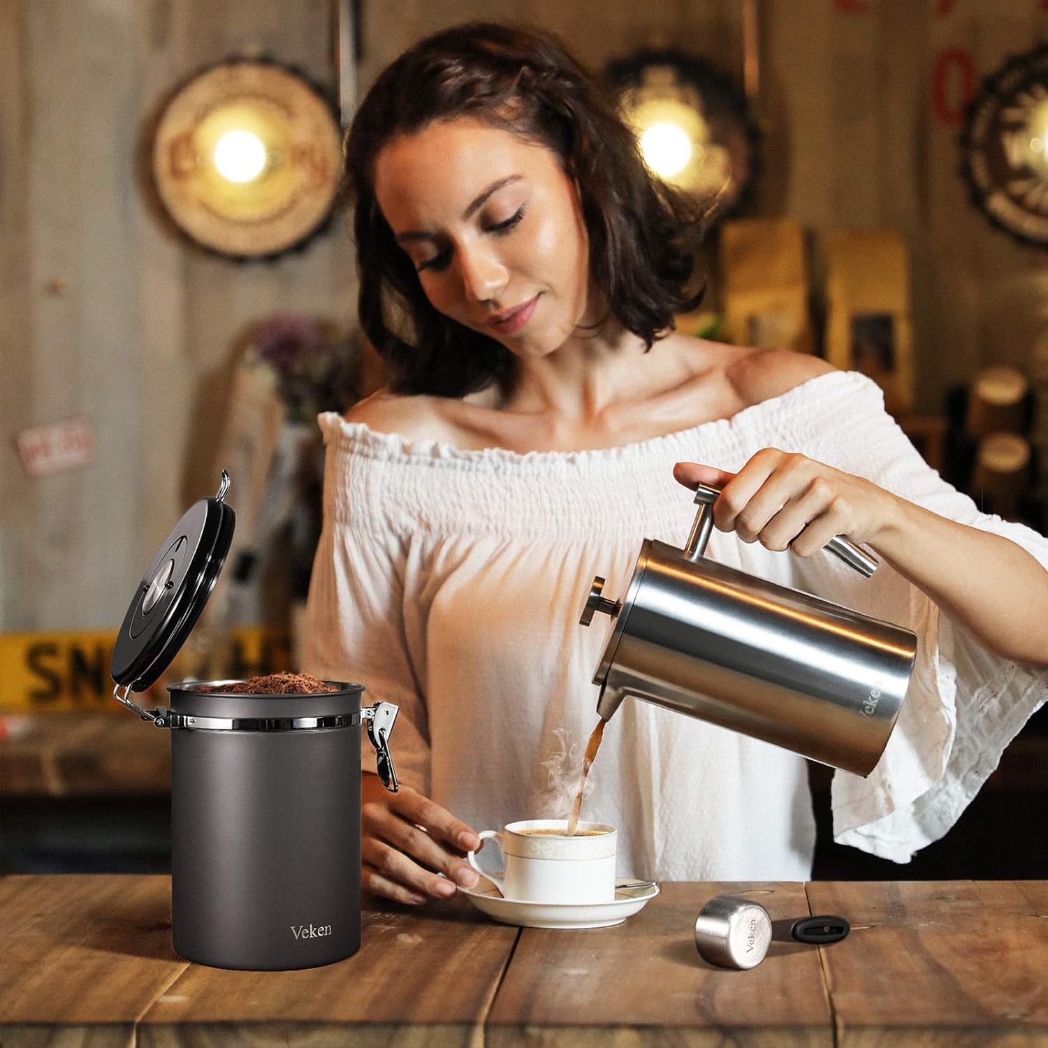 Buy Veken Coffee Canister, Airtight 