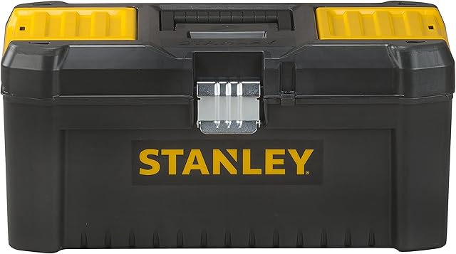 Stanley STST1-75518 Essential 16 Toolbox with Metal latches, Black/Yellow, Inch