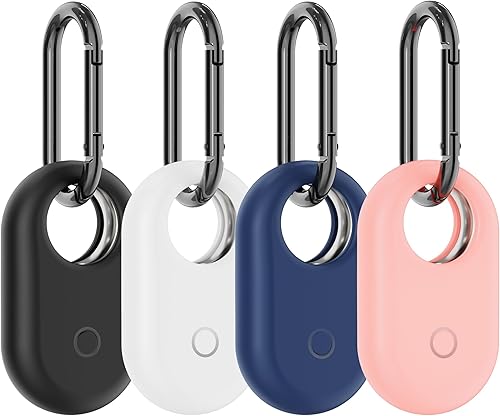 Miniatura 10 de Paquete de 4 fundas compatibles con Samsung Smart Tag 2, silicona con llavero Samsung Galaxy SmartTag2 de cuerpo completo, a prueba de golpes,