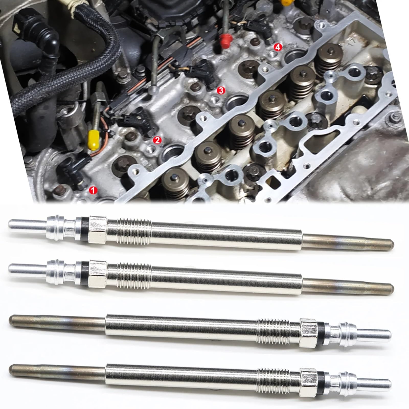 Candelette auto Spina Preriscaldamento Compatibile Con Ford Per Ka + Per Kuga Per Mondeo 2003-2025 Parti Riparazione Preriscaldatore Velocità Candela Accensione