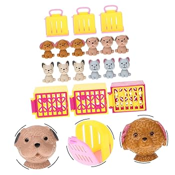 犬と小屋のミニチュアセット Amazon | WOONEKY ミニチュア犬小屋セット 3個パック ランダム