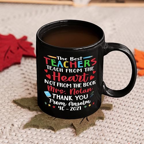 Miniatura 3 de Personalized Coffee Mugs Cups Gift For The Best Teachers Teach From The Heart Not From The Book Custom Name Teacher Coffee Cup Best Teachers Black
