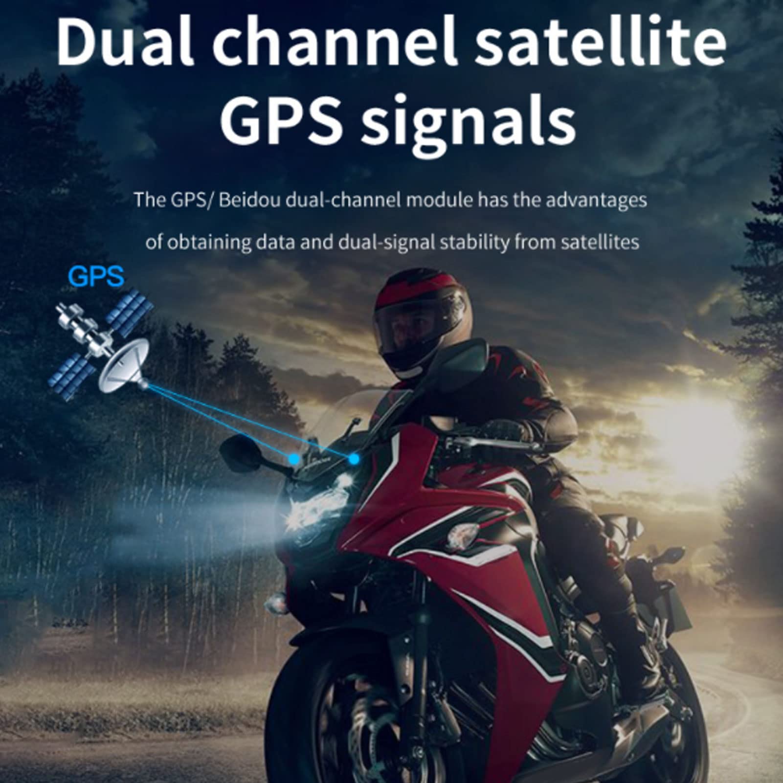 Sistema de control de presión de neumáticos ABS, medidor de gradiente resistente a altas temperaturas, pantalla HUD GPS con 2 sensores TPMS externos para motocicleta