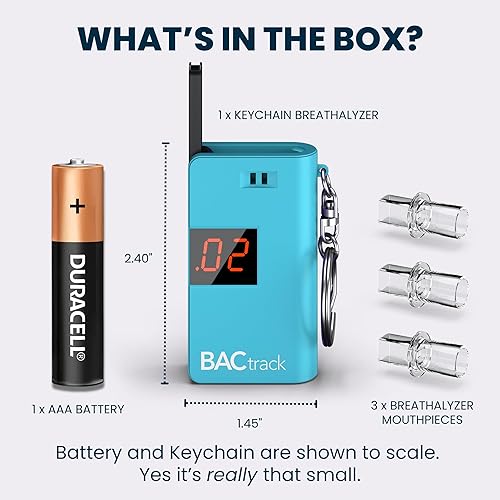 Miniatura 12 de Alcoholímetro portátil, llavero, BACtrack, prueba de alcohol en el aliento, BT-KC10-PK, Rosado, 1, 1