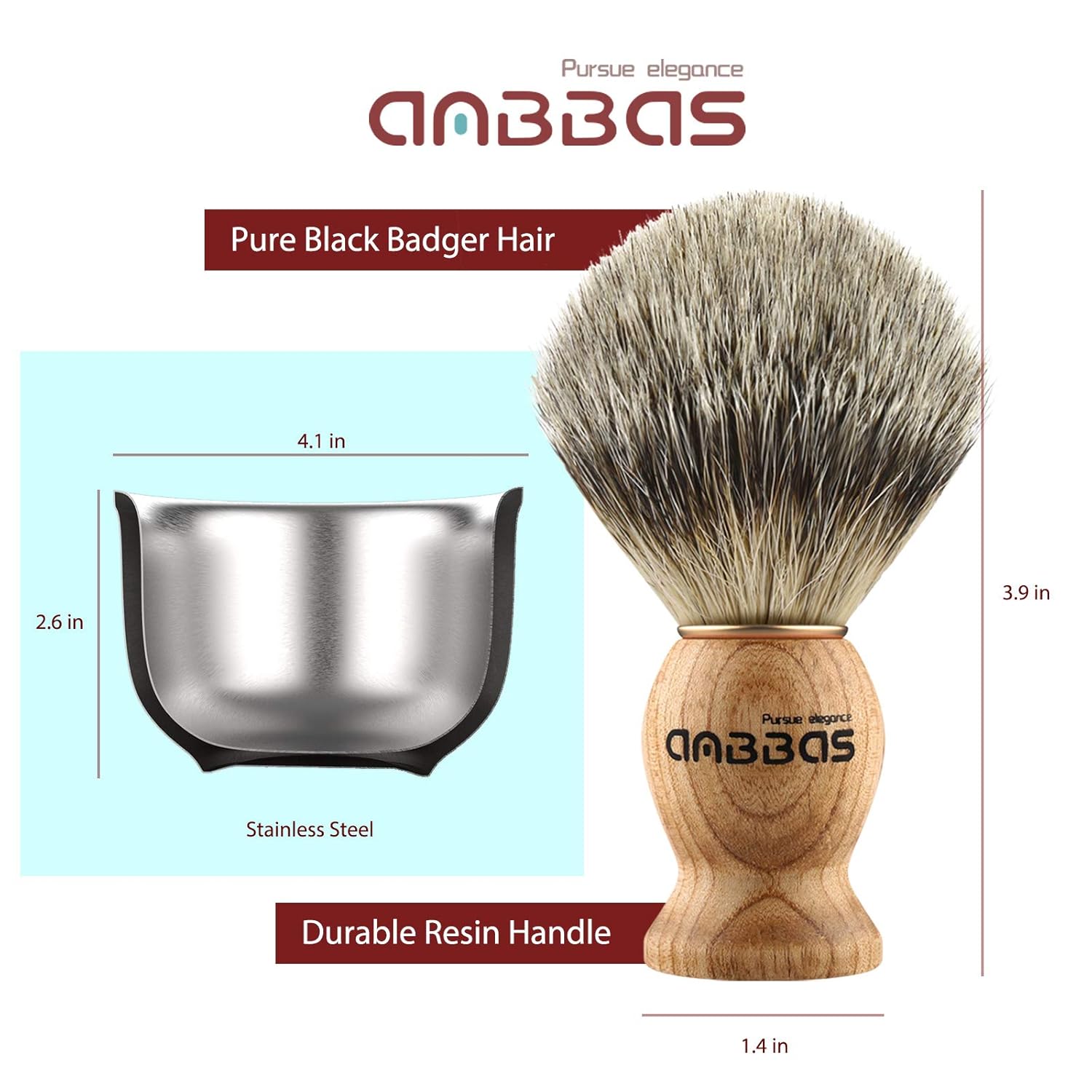 Anbbas Badger Shaving Brush,Stand,Shaving Soap and Bowl,Straight Razor with Bag,10pcs Blades,7in1 Kit for Men Close Shave