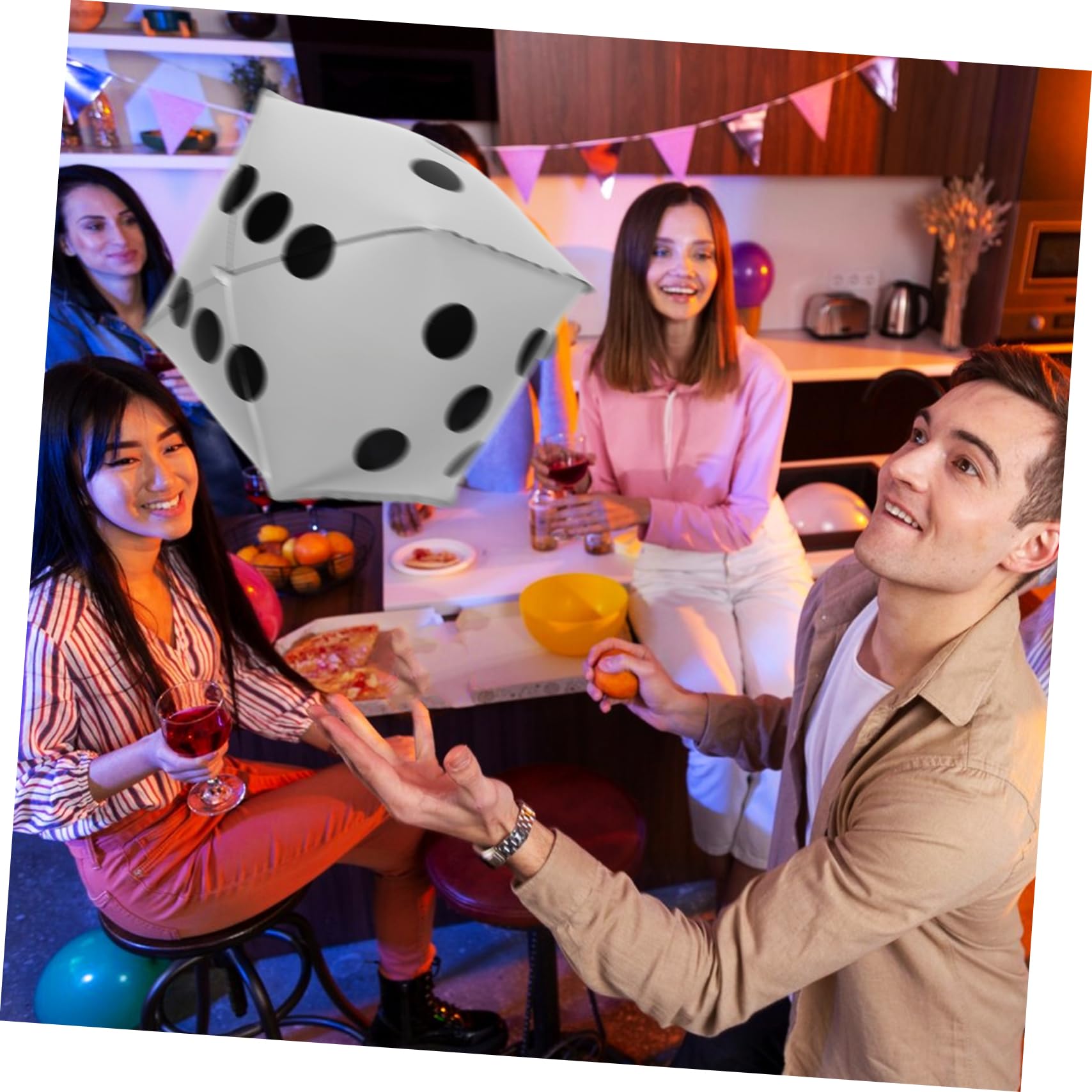 MLINS Dice Balloons For Game Theme Party Decorations Aluminum Foil Cube Dice Balloon Theme Party Balloon Decorations