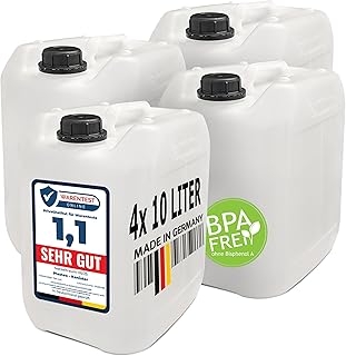 plasteo® 10L Getränke- Wasserkanister Natur | Lebensmittelecht | Hergestellt in DE | UN-Zulassung | Tragbar | Indoor und Outdoor | BPA Frei