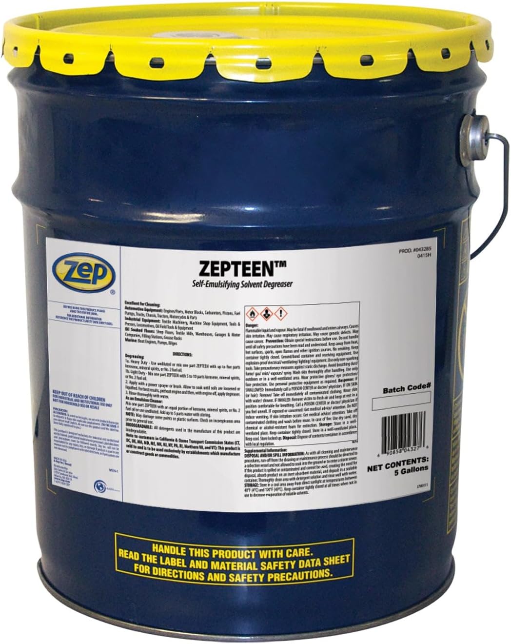 Zep Zepteen Self-Emulsifying Solvent Degreaser - 5 Gallon (1 Unit) 43235 - Rapidly Penetrates and Dissolves the Heaviest Deposit of Grease, Grime, Oil, Dirt, Tar and Fuel Oil Residues