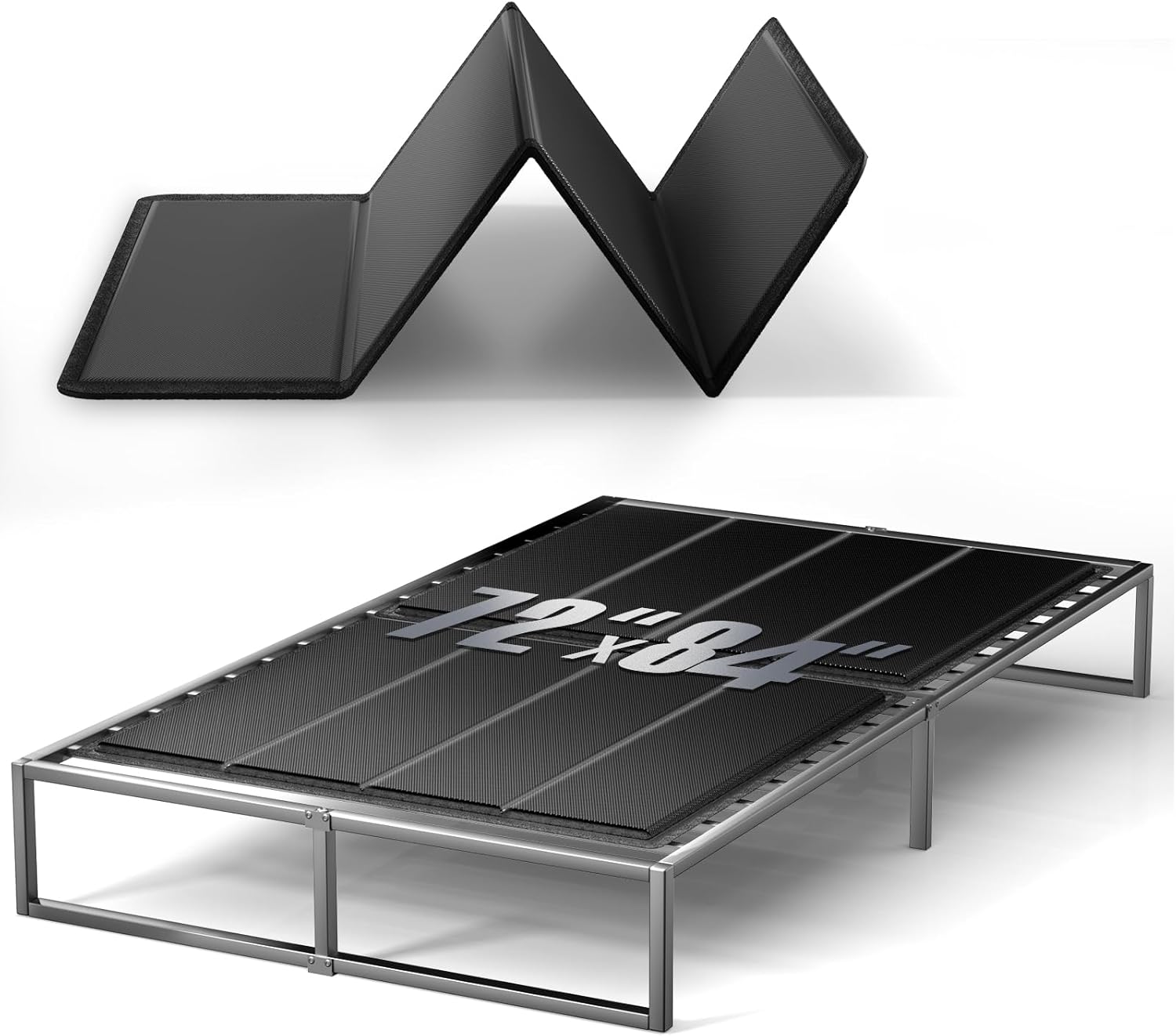 Bunkie Board 10MM, Folding Spring Box, Light and Thin, Breathable, Noise Minimizing, Moisture Resistant Bunkieboards,Bed Support Flat Noodles, Queen Size 60x80''