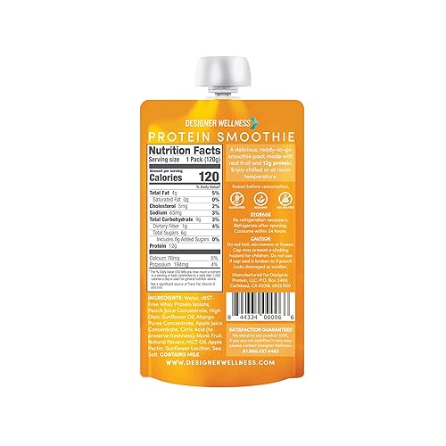 Miniatura 3 de Designer Wellness Batido de proteínas, fruta real, 0.42 oz de proteína, bajo en carbohidratos, cero azúcar añadido, sin gluten, sin OMG, sin colores