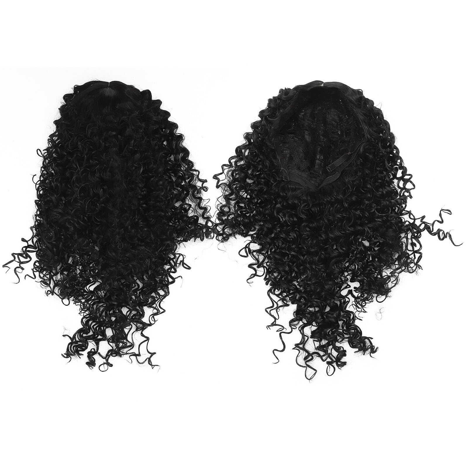 Postiche bouclé noir 75 cm front en dentelle résout manque de volume - 8