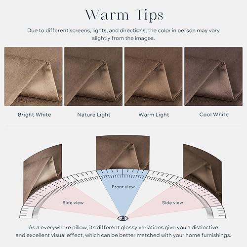 Miniatura 6 de Phantoscope Paquete de 2 fundas de almohada decorativas de terciopelo suave y sólido para sofá, color café oscuro, 18 x 18 pulgadas, 17.7 x 17.7 in